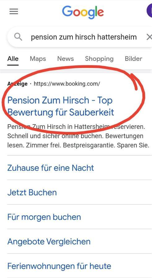 Hotel-Pension Zum Hirsch 하터쉐임 외부 사진